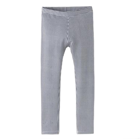 Zara Other - NWT Zara Girls Blue Gingham Leggings Size 6 Cotton Stretch